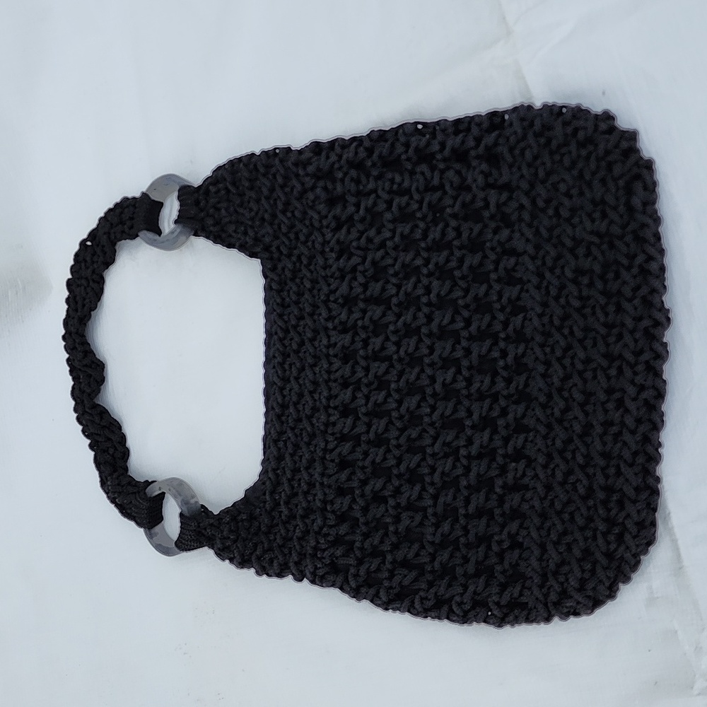 Black crochet handbag,  never worn
